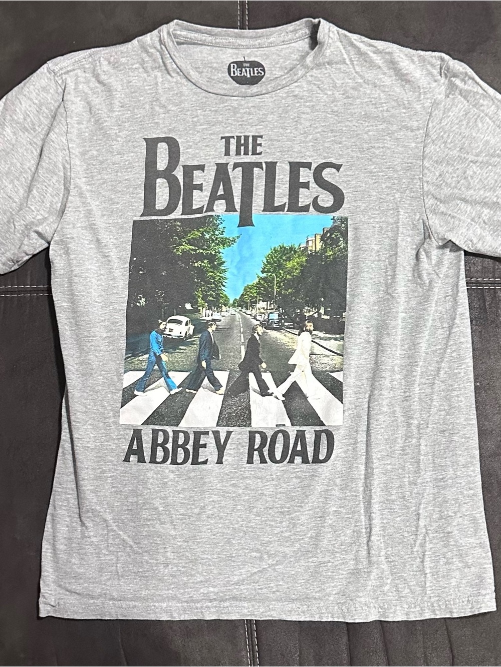 The Beatles Heather Gray Abbey Road Graphic Tee with Blue Sky